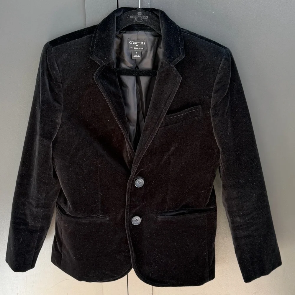 J. Crew | Crewcuts | Thompson Black Velvet Jacket Blazer | 8